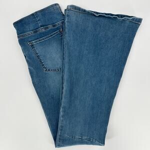 FREE PEOPLE Penny Pull On Flare Jeans Womens 29 Boho Chic Retro Hippie Grunge